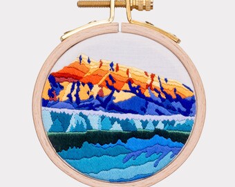 Schema di ricamo del Parco Nazionale di Banff: Two Jack Lake (tutorial digitale in PDF)