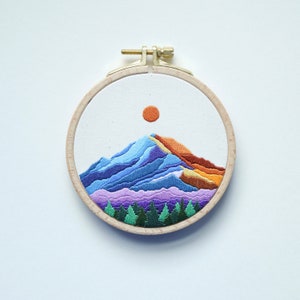 Mount Rainier Embroidery Pattern PDF Digital Tutorial Modern Hand Embroidery DIY Embroidery Hoop Art Mountain Embroidery image 3