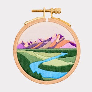 Grand Teton Nationalpark Stickmuster | PDF Digitales Tutorial | Berg Stickerei | Nationalpark-Handstickerei-Muster