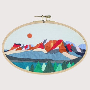 Italian Dolomites Mountain Range Beginner Friendly Embroidery Pattern PDF Guide