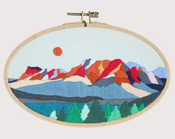 Guida PDF per principianti allo schema di ricamo per la catena montuosa delle Dolomiti italiane