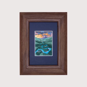 富士山の刺繍パターン：日本の風景画（PDFデジタルチュートリアル