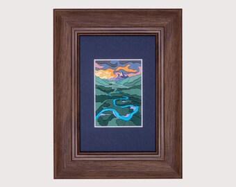 富士山の刺繍パターン：日本の風景画（PDFデジタルチュートリアル