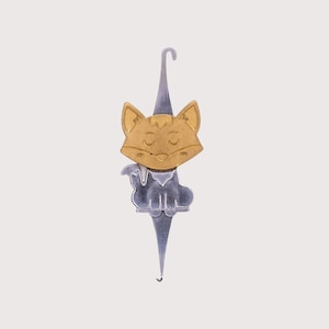 Needle Minder, double ended, cat - A Threaded Needle