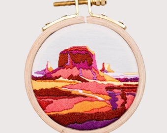 Schema di ricamo Monument Valley: Parco nazionale dell'Arizona (tutorial digitale in PDF)