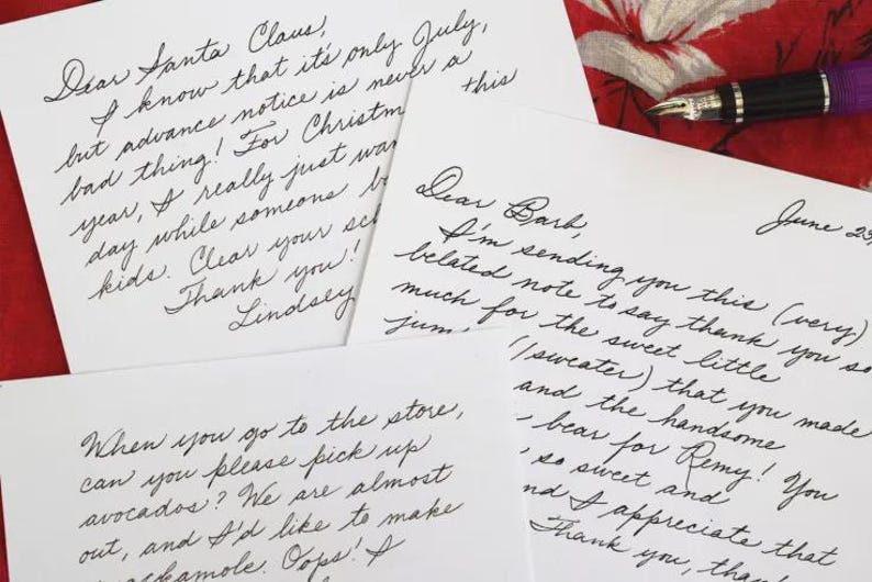 Note Letter Custom Handwritten Note: Personalized Letter for Any Occasion - Etsy