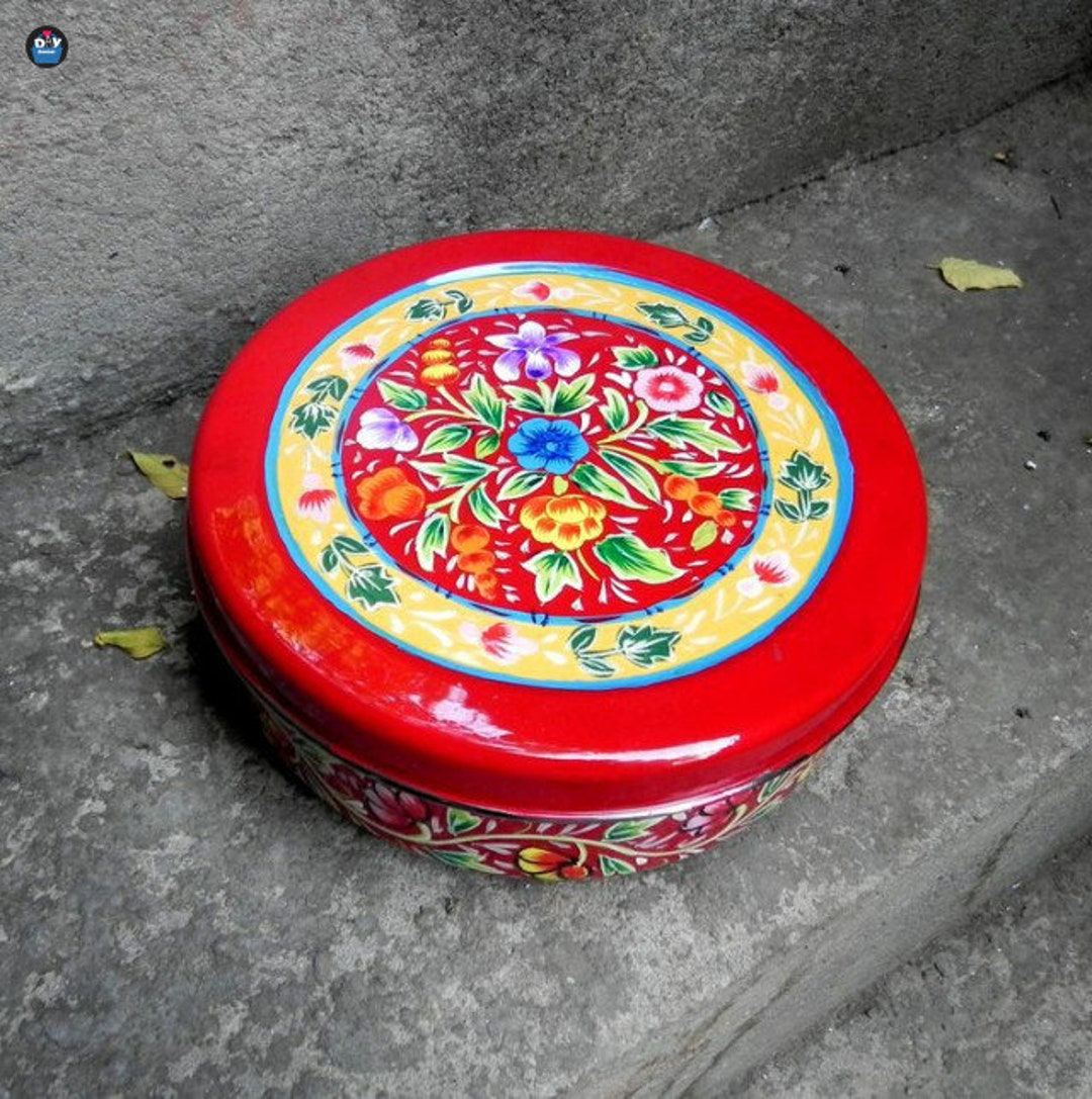 Spices Box Kitchenware Stainless Steel Spices Box Hand Painted Etsy
