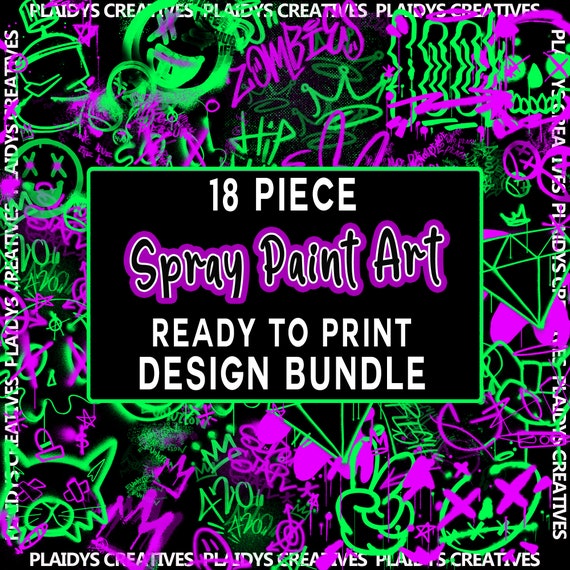Neon Spray Paint Art Digital Design Digital Download PNG File