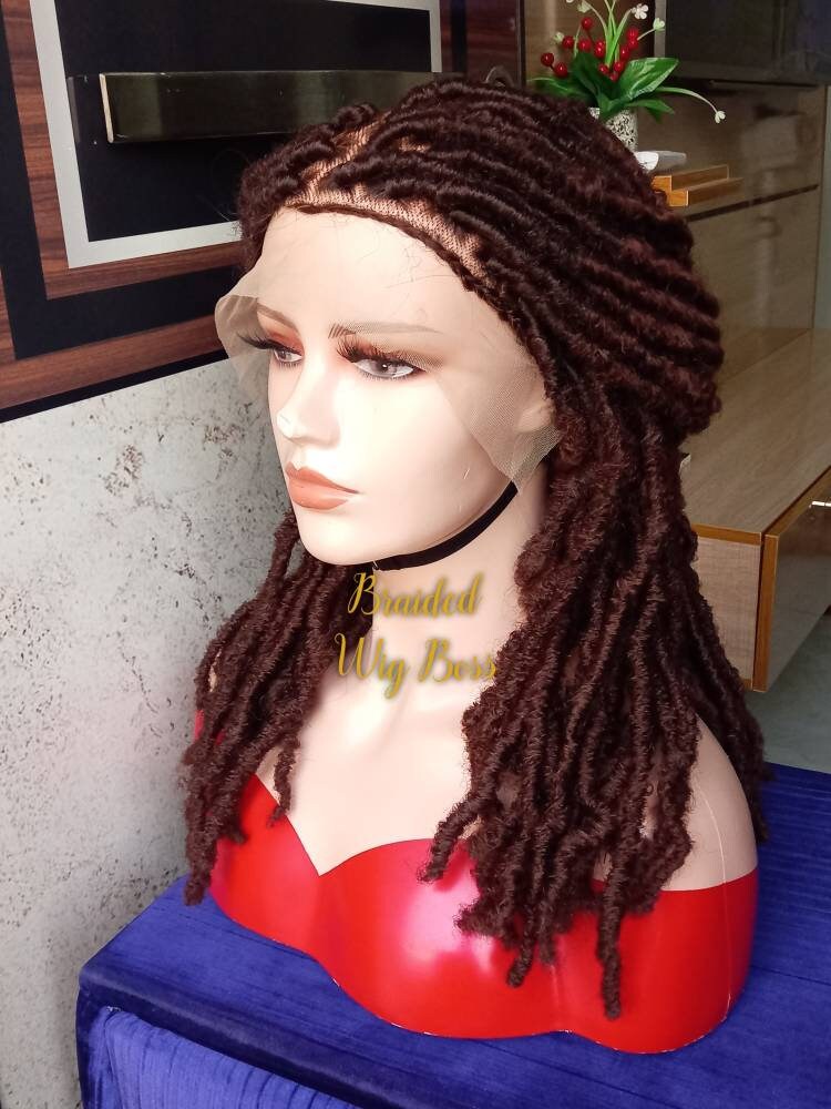 Faux Locs Full Lace Wig Dreadlocks Wig Braided Wig Full Etsy