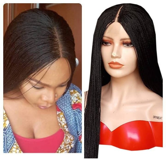28 Inches Micro Twist Wigs for Black Women on a 24 Lace Front Human Hair Without Baby Hair Braided Wigs for Black Women Synthetic Braid Wig Etsy Canada