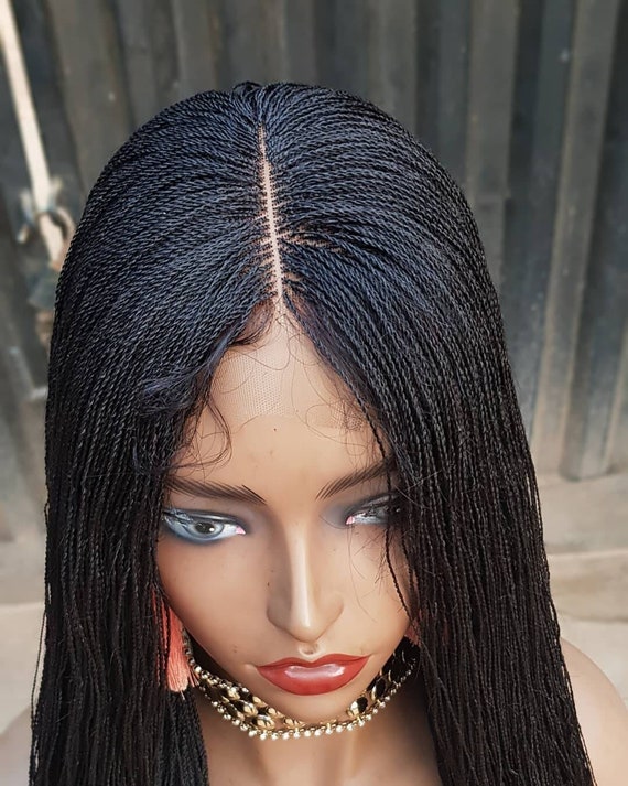 Needle Size Micro Twists Senegalese Knotless Micro Braids Box Braids  Cornrow Wigs Cornrows Wig Passion Tribal Braids Wig for Black Women Red 