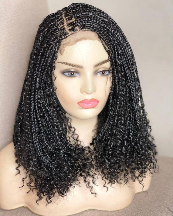 Boho Knotless Braided Wig With Lace Front & Full Lace Braided Box Braid Wig  for Black Women Ready to Ship Handmade Glueless Braids Wig -  UK
