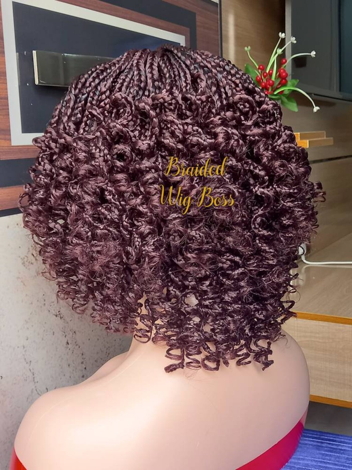 Latest short curly braided bob wig braided wig full lace Etsy