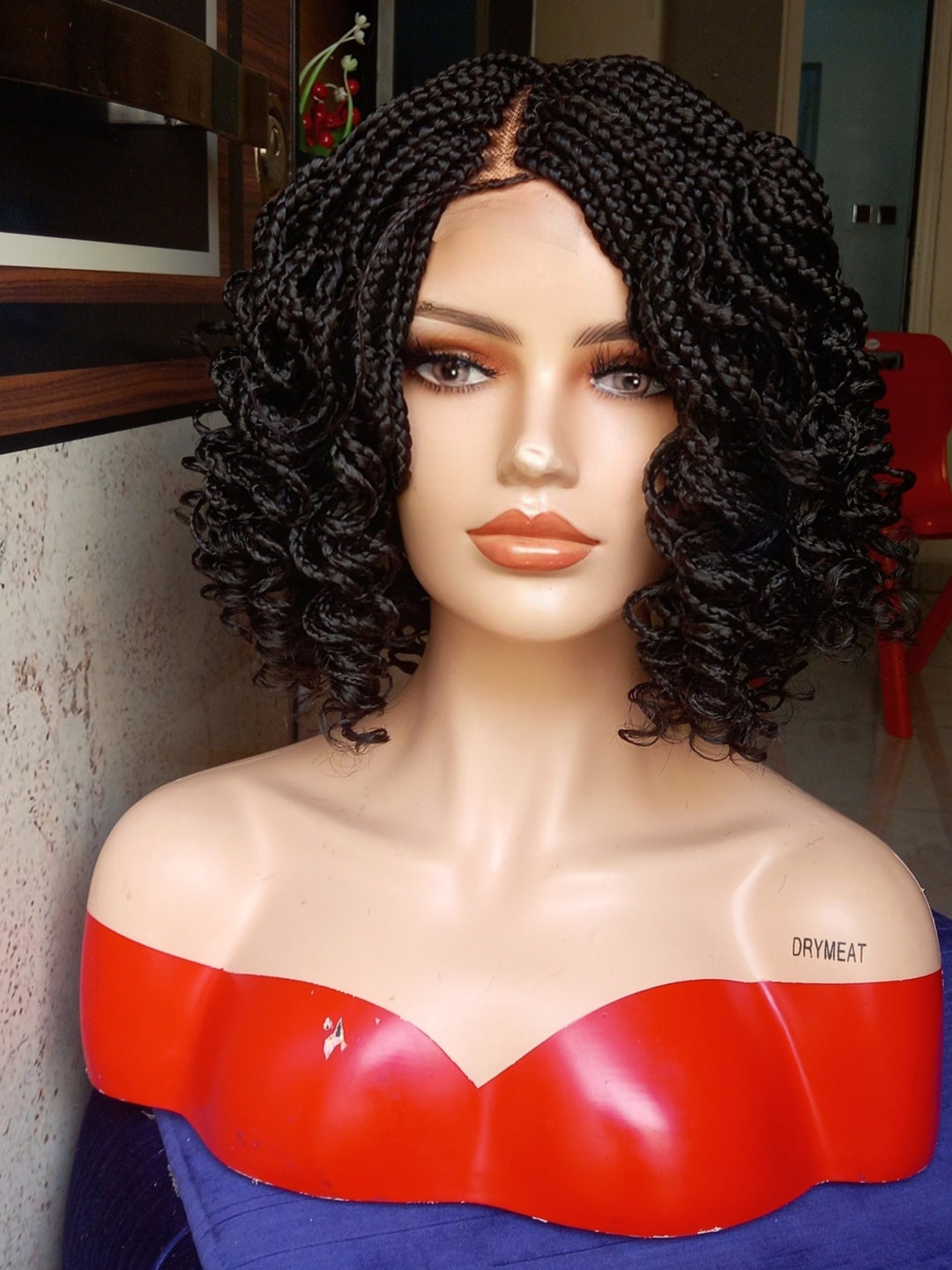 Latest Short Curly Braided Bob Wig, Braided Wig, Full Lace Wig, Lace
