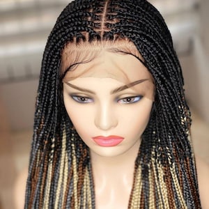 READY to SHIP Medium Knotless Box Braids Wig for Black Women Cornrows ...