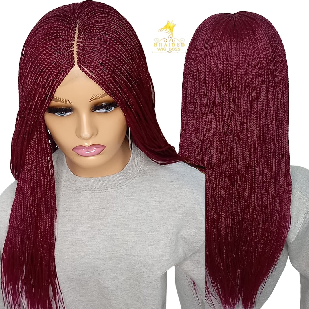 Micro Braid Wig on 24 Braided Lace Front Wig Synthetic Etsy