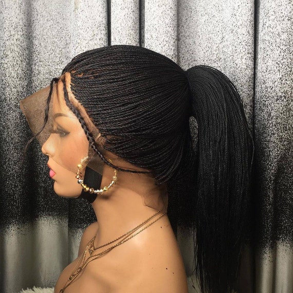 Full Lace Micro Twist Wig Braided Wig Micro Twist Braid Braided Wig Full Lace Braided Wig Braided Wigs for Black Women box Braid Wig Etsy