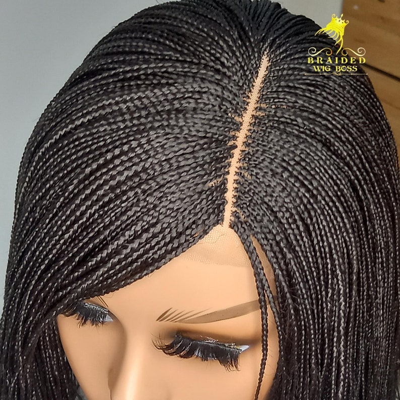 10 Inches Short Micro Braid Wig on 2 by 4 Lace Front Color 2 - Etsy