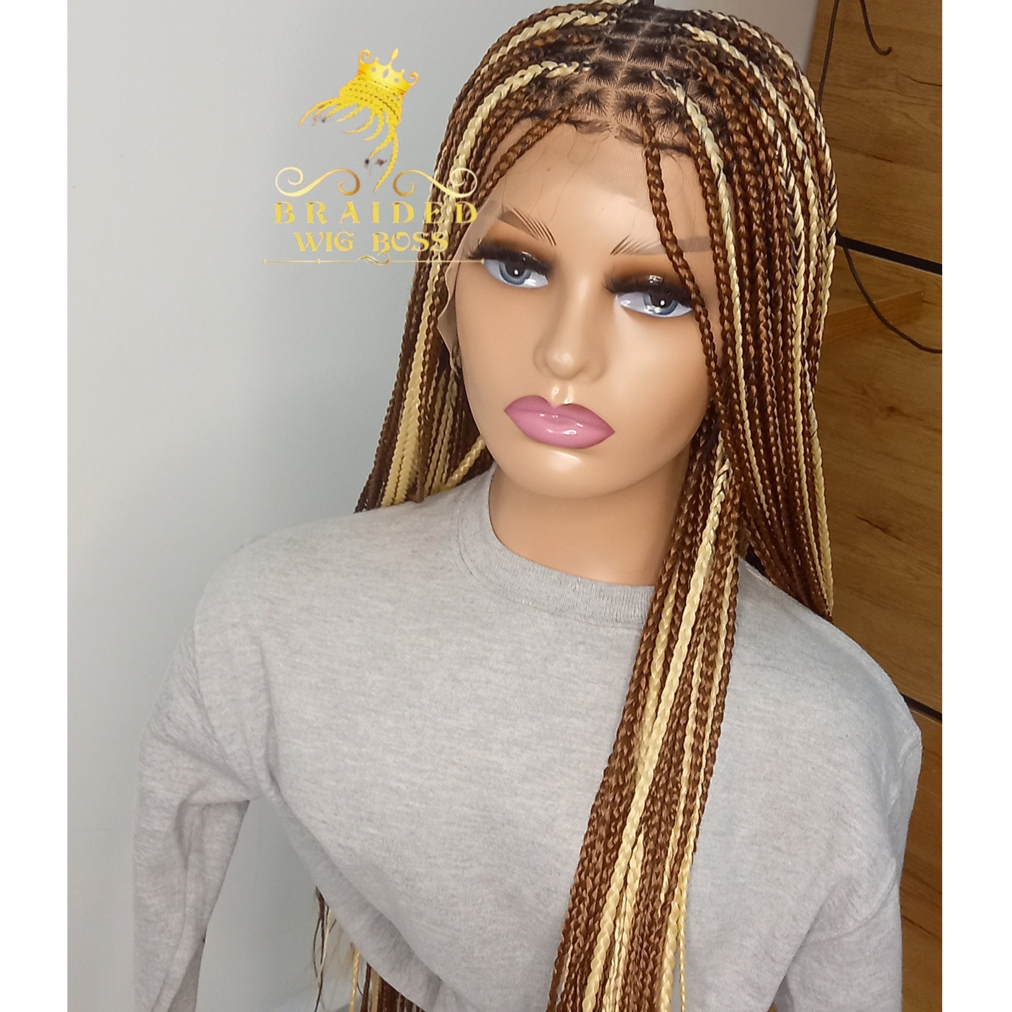 Knotless Braids- Golden Brown Lace Frontal Box Braided Wig Knotless Braids  $120 QualityHairByLawlar - Quality Hair By Lawlar