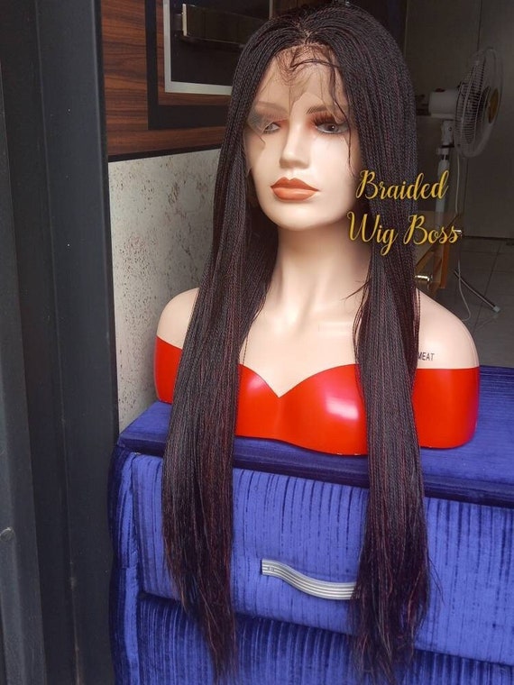 Full Lace Million Twist Wig Lace Wig With Touch of Burgundy Color