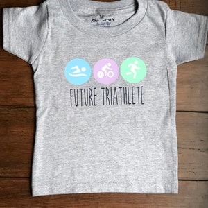 Future triathlete, triathlon shirt, children’s shirt, kids sports shirts, athletic supporter, triathlete gifts, toddler tee, swim bike run