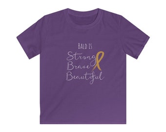 Bald is beautiful, childhood cancer shirt, hair loss, pediatric cancer, gift for child with cancer, gift for teenage girl, kids cancer shirt