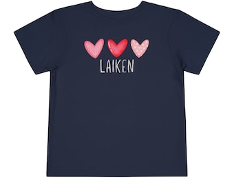 Valentines day shirt, Toddler gift personalized, Heart shirt with name, gift for toddler girl, personalized valentine shirt, kids heart tops