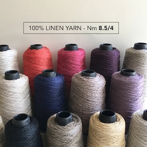 100% Linen Yarn, Nm 8.5/4, 1/2lb Cone, Summer Knitting Yarn, Shawl Crochet Yarn, Natural Linen for Weaving, Sport Weight, Coned Yarn Canada