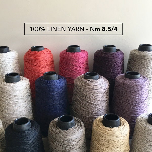 100% Linen Yarn, Nm 8.5/4, 1/2lb Cone, Summer Knitting Yarn, Shawl Crochet Yarn, Natural Linen for Weaving, Sport Weight, Coned Yarn Canada