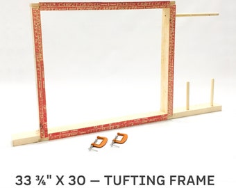 Tufting Frame with Yarn Holders, MEDIUM 33X30 Table Top Rug Tufting Frame, Easy to assemble Rug Tufting Frame Canada, Punch Needle Frame