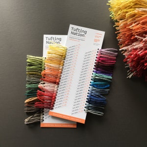 Carte de couleurs de fil complet, Nuancier de fil de laine, Carte de couleur de laine, Echantillon de couleur de fil de tapis, Carte de tons de fil, Carte de couleur de fil de tapis, Carte d'échantillon de fil
