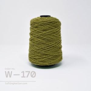 Rug Yarn 100% Wool, Yarn for Tufting Rug, 1/2lb cone, Green Tufting Yarn on Cone, Weaving Yarn, Olive Green Yarn, Rug Yarn Canada, W-170