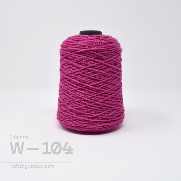 Rug Tufting Yarn, Rug Making Yarn on 1/2lb cone, Pink Wool Tufting Yarn, Fuschia Pink, Tapestry Yarn, Wool Weaving Yarn, Make a Rug, W-104