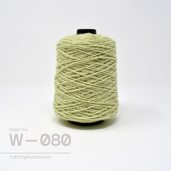 Yarn for Rug Tufting, Wool Yarn on Cone, 1/2lb cone, Tufting Gun Yarn Canada, Weaving Yarn, Macrame Yarn, Tufted Rug Wool, Green Yarn, W-080