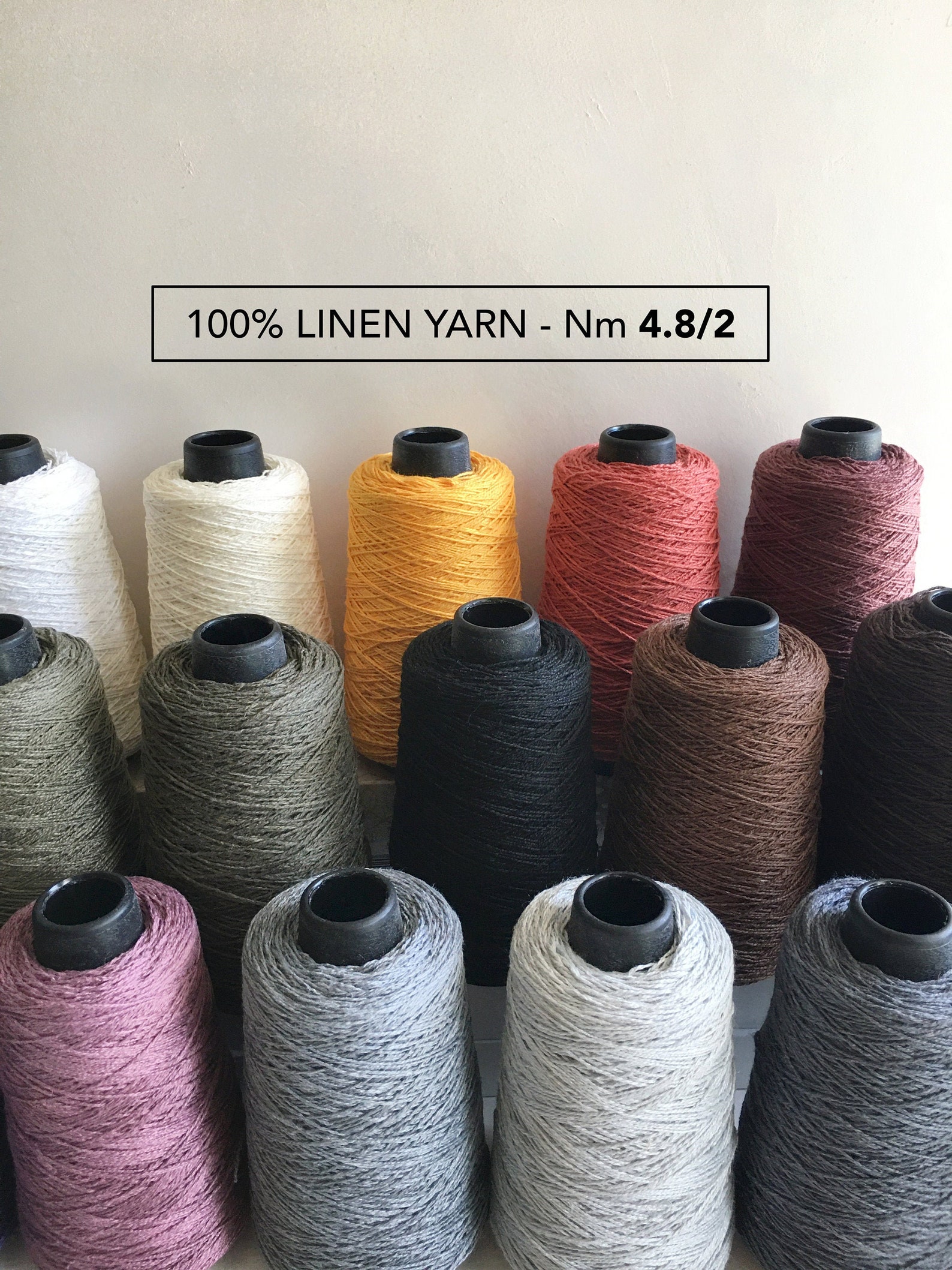 Linen Yarn on Cone Nm 4.8/2 1/2lb Cone Weaving Yarn Etsy