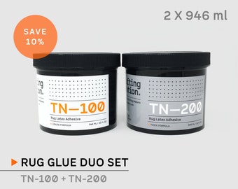 Tufting Glue Duo Kit, 2 x 946ml, Latex Adhesive for Handmade Rug, Glue kit for Rug Tufting, Adhesive Set of 2 Quarts, TN-100 + TN-200 Duo