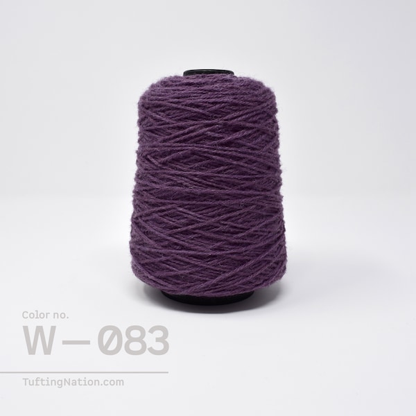 Wool Rug Yarn on Cone, 1/2lb cone, Wool for Rug Tufting, Violet Yarn to Make Rug, Yarn for Rug Making, Purple Wool Yarn for Weaving, W-083