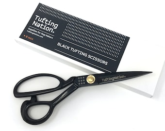 Black Tufting Scissors for Rug Making, 8" Carpet Scissors, Fabric Shears, Carpet Shears, Tailor Shears, Rug Making Scissors, Tufting Shears