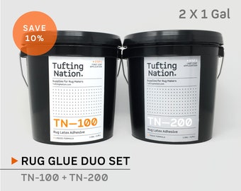 Rug Glue Duo Set, 2 x 1 GAL, Latex Adhesive for Rug Tufting, Glue kit for Handmade Rug, Bundle of 2 Gal, Tufting Glue for Rug Making Canada