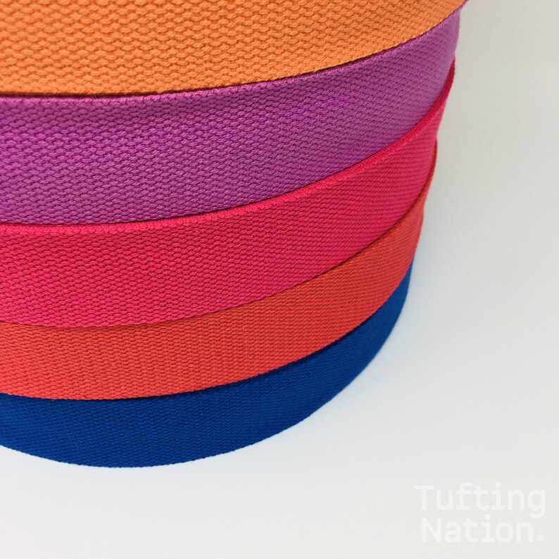 Close-up of 1.5" Carpet Binding Tape made of sturdy 100% Cotton Canvas Tape for Carpet Edges. | TuftingNation Canada
