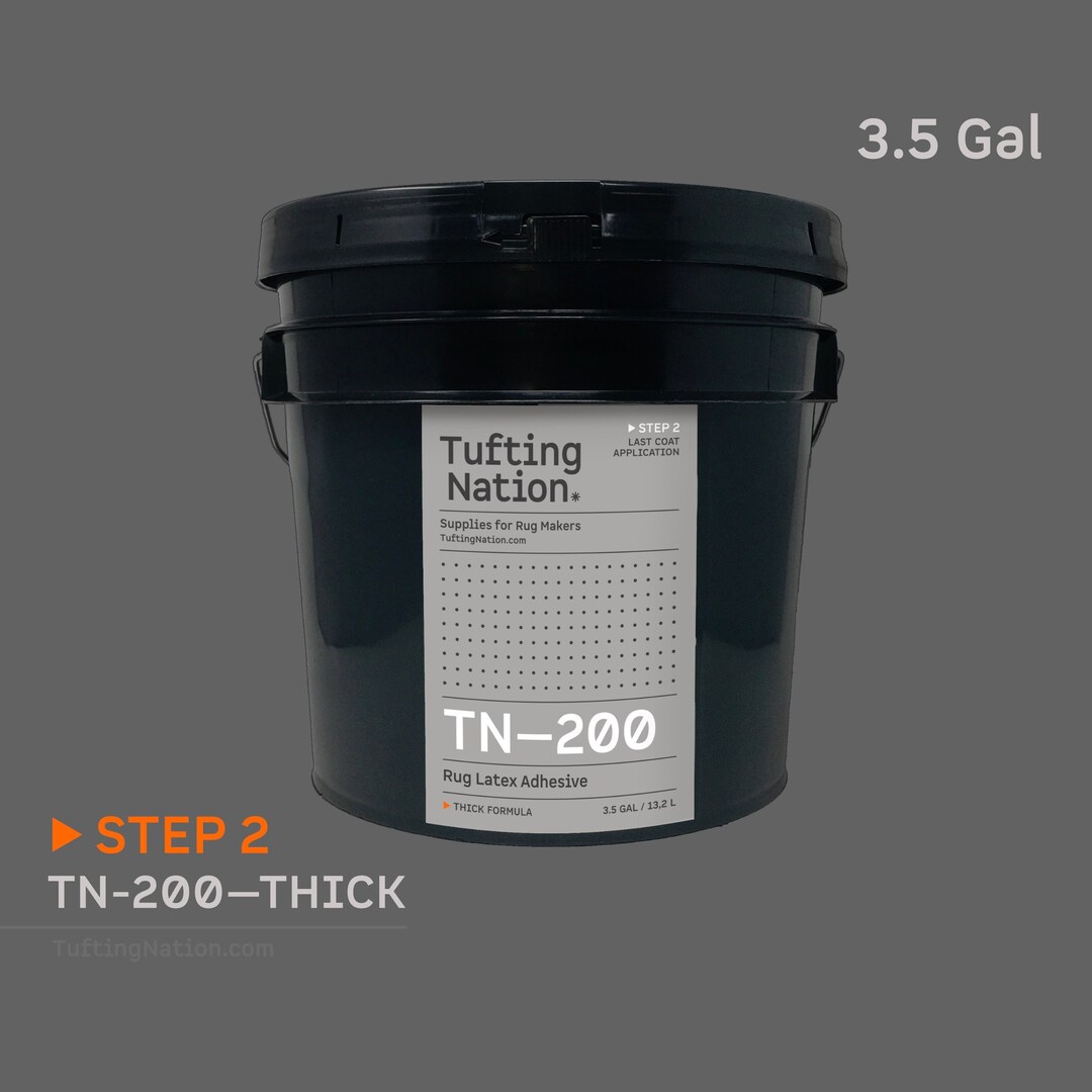 TN200 Rug Adhesive, 3.5 GAL, Rug Glue for Tufted Rug Finishing, Latex