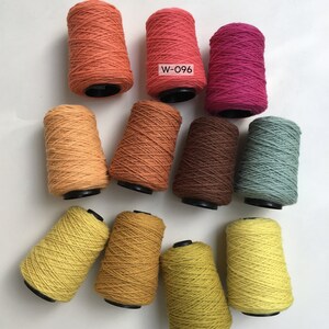 Rug Yarn on Cone, 100% Wool, 1/2lb cone, Red-Pink Wool for Rug Making, Weaving Yarn, Rug Tufting Yarn, Neon Pink Rug Tufting Yarn, W-096 image 3