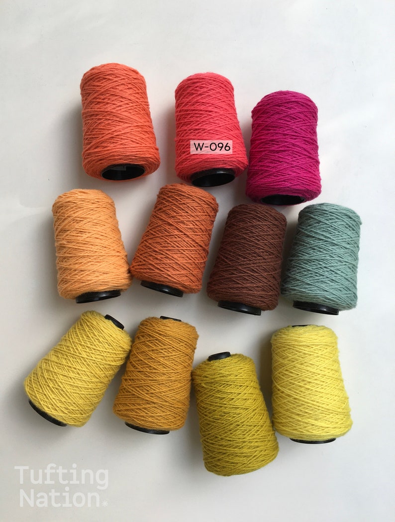 Rug Yarn on Cone, 100% Wool, 1/2lb cone, Red-Pink Wool for Rug Making, Weaving Yarn, Rug Tufting Yarn, Neon Pink Rug Tufting Yarn, W-096 image 3