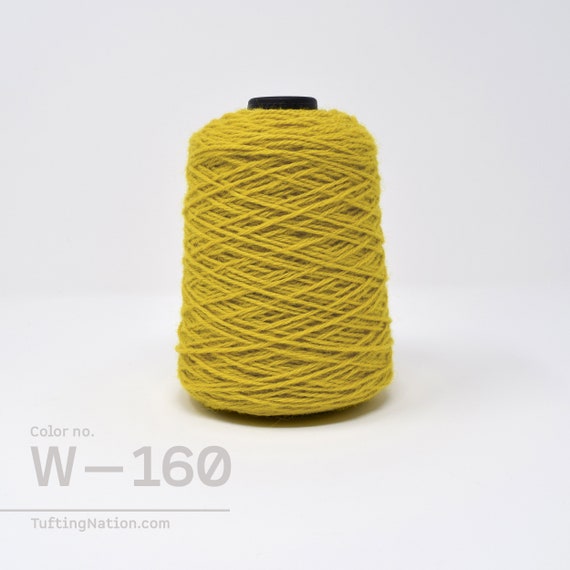 100% Wool Yarn for Rug making, 1/2lb cone, Yellow Yarn, Hand-Tufted Rug Yarn, Tufting Gun Yarn, Macrame Wall Hanging Yarn, Canada, W-160