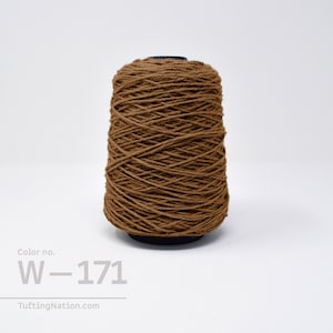 Weaving Yarn on Cone, 100% Wool, 1/2lb cone, Rug Tufting Machine Yarn, Brown Yarn Wool for Rug Making, Rug Tufting Supplies Canada, W-171