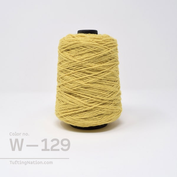 Wool Yarn for Rug making, 1/2lb cone, Yellow Yarn, Hand-Tufting Yarn, Tufting Machine Wool, Tapestry Weaving Yarn, Rug Yarn Canada, W-129