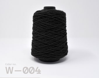 Black Yarn for Rug Making, 1/2lb cone, 100% Wool for Rug Tufting, Black Weaving Yarn, Woven Tapestry Yarn, Black Yarn for Tufting Gun, W-004