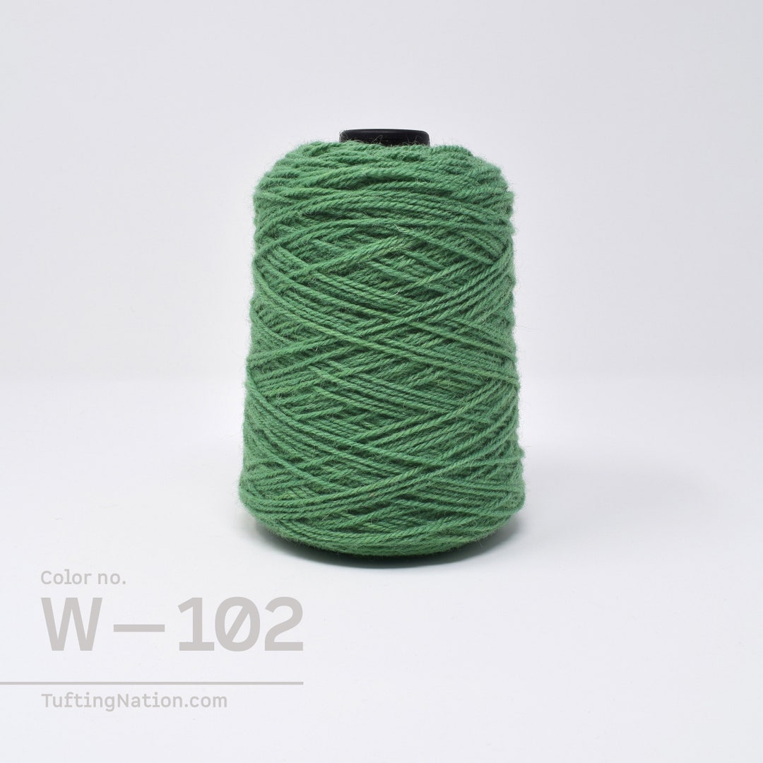 Tufting Machine Yarn, 100 Wool Yarn for Rug Making, 1/2lb Cone, Green