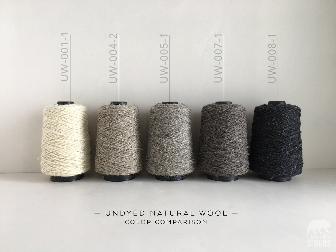 Undyed Wool Yarn 1/2lb Cone Organic Tufting Yarn Black Etsy