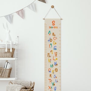 Grafico di crescita personalizzato, decorazione da parete per l'altezza, regalo per la cameretta dei bambini, righello per l'apprendimento della crescita, decorazione educativa per la casa